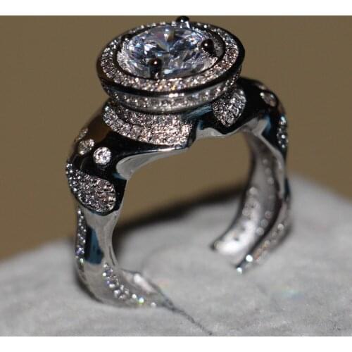 Luxury Male ring White Gold Filled 925 Sterling Silve ring 5A zircon Stone cz Engagement Wedding Band Rings for men Jewelry