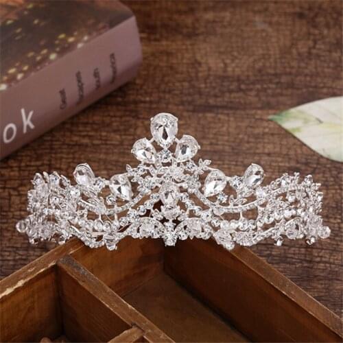 Luxury Shiny Rhinestone Crystal Tiaras Bridal Crown Headband Women Floral Wedding Hair Accessories Bride Fashion Hair Jewelry