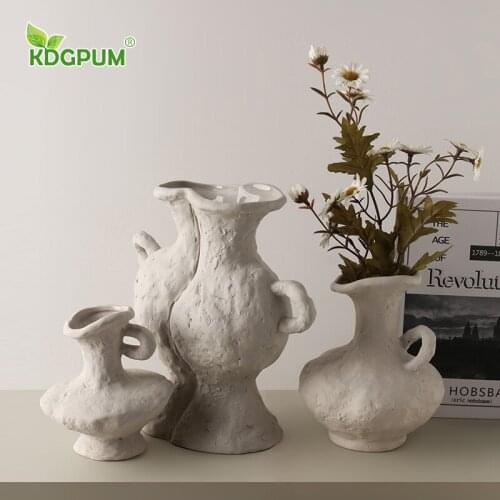 Modern Handmade Ceramic Vase Stoneware Handicraft Flower Insert Can Be Hydroponic Nordic Home Decoration Ornaments