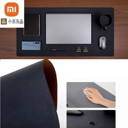 Xiaomi extra large pu leather mouse pad natural oak table mat anti-fouling and waterproof office can be bent and simple