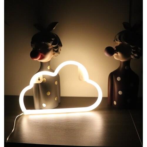 LED Neon Sign Cloud Shape Table Lamp Room Ornament Neon Decor Lamp For Bedroom Bar