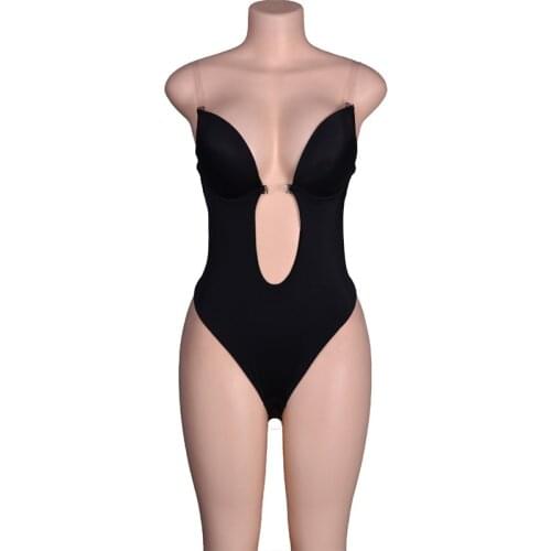 Party Dress Bodysuit Underwear Women Body Shaper Slips Backless Bra G-string Waist Trainer U Plunge Underdress Shapewear