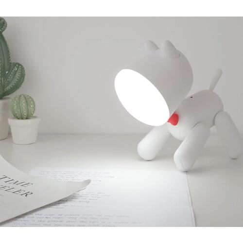 Rotatable Puppy Shape Desk Lamp USB Charging Baby Sleep Night Light Home Bedroom Decoration