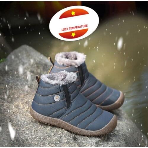 Women Snow Boots Waterproof Winter Warm Fur Ankle Boots Couple Thick Soled Warm Shoes Woman Flats Botas