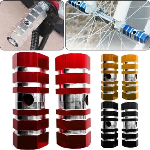 1 Pair Non-slip Aluminum Alloy Bike Bicycle Cylinder Pedal Axle Footrests Levers Balance Bar Front Rear Axle Foot Pegs Footrests