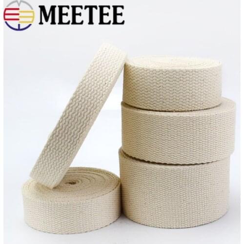 1Pc Meetee 20/25/32/38/50mm Polyester Cotton Webbings Bag Strap Webbing Ribbon Backpack Belt Strapping Bias Binding Tapes(45M)