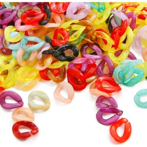 100pcs Acrylic Twist Chain Connector Link Open Ring for Necklace Bracelet Eyeglasses Chains Sunglasses Holder DIY Jewelry Making