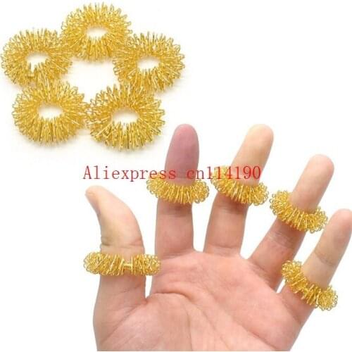 1000 pcs/lot Relaxation Stainless Steel Finger Massage Ring Acupuncture Health Care Body Massage Supplies