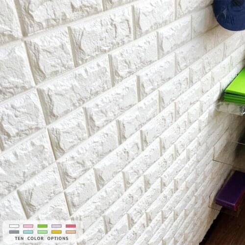 3D Brick Wall Stickers Living Waterproof Foam Room Bedroom DIY Adhesive Wallpaper Art home Wall Decals