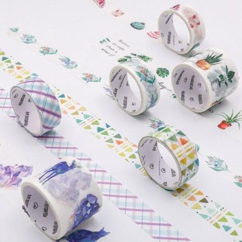 4 Roll / set Japansese Stationery Painting Style Multifunction Decorative Stickers School Supplies Diary Paper Label 12 style