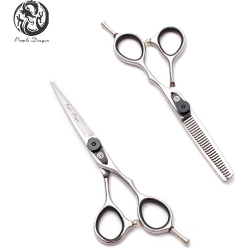 5.5" 16cm Silver Stainless Purple Dragon Brand Hairdressing Scissors Cutting Shears Thinning Scissors Salon Hair Scissors Z9015
