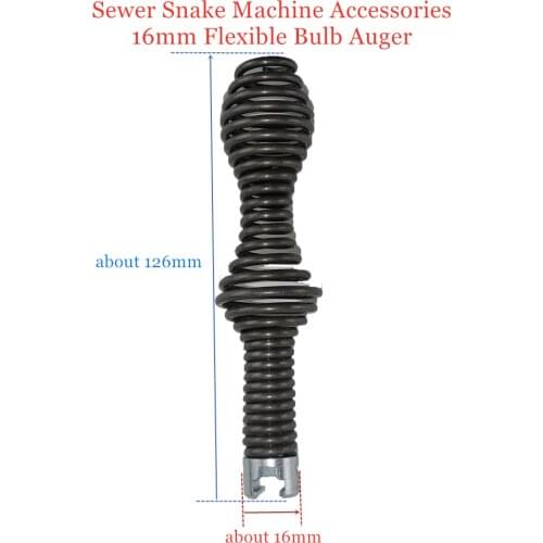 Sewer Snake Machine Accessories 16mm Flexible Bulb Auger