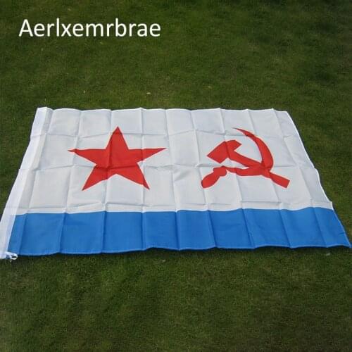 Free Shipping aerlxemrbrae flag 90*150cm USSR Soviet Navy Flag 3 x 5 Ft 90 x 150 cm 100% Polyester Russia Russian Flags