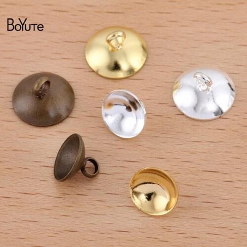 BoYuTe (100 Pieces/Lot) 8MM 10MM Cup Bead Caps Handmade Diy Metal Brass Jewelry Accessories Materials