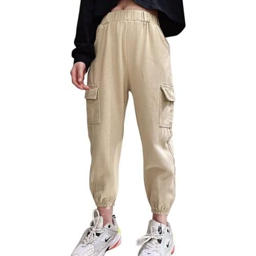 Pants For Girls Pockets Childrens Pants For Girls Spring Autumn Childrens Cargo Pants Casual Style Childrens Clothes