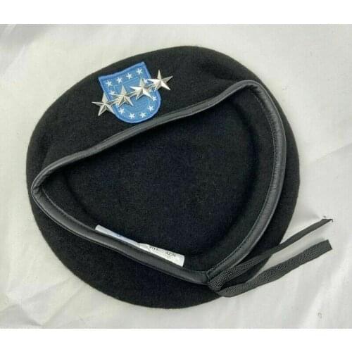 Us Army Infantry Regiment Black WOOL Beret Officer 4Star General Rank Military Hat Military CAP
