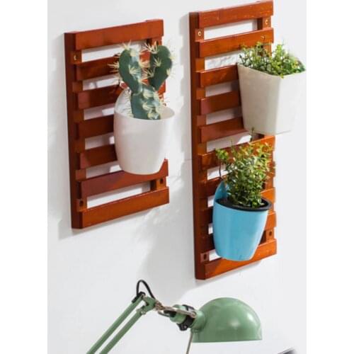 Wood flower Pot Plant Holders Set Indoor Hanging Planter Vase Wall Mount Decor Container Succulents Plant Pots