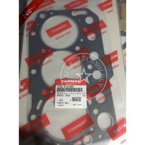 Diesel fuel engine cylinder head gasket 119C10-01330 for yanmar 3TNM74F