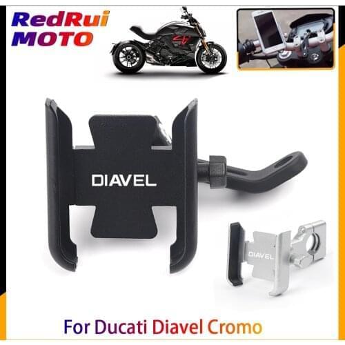 For Ducati Diavel Cromo Carbon AMG Strada 1200 1260 Motorcycle Mobile Phone Holder GPS Navigator Handlebar Bracket Accessories