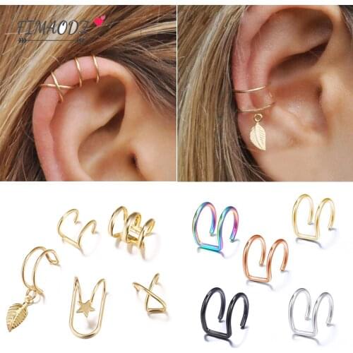 FIMAODZ Trendy No Pierced Ear Clip Both C Cartilage U Shape Clip On Earrings For Women Creative No Piercing Nice Ear Cuff