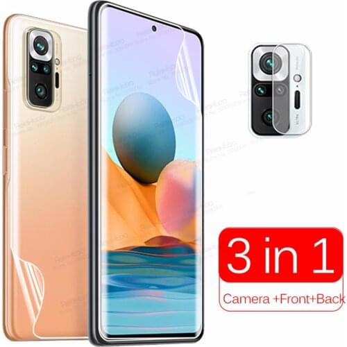 200D Curved Camera + Front + Back Film For Xiaomi Redmi Note 10 Pro 10Pro Note10 Hydrogel Protective Screen Protector Not Glass