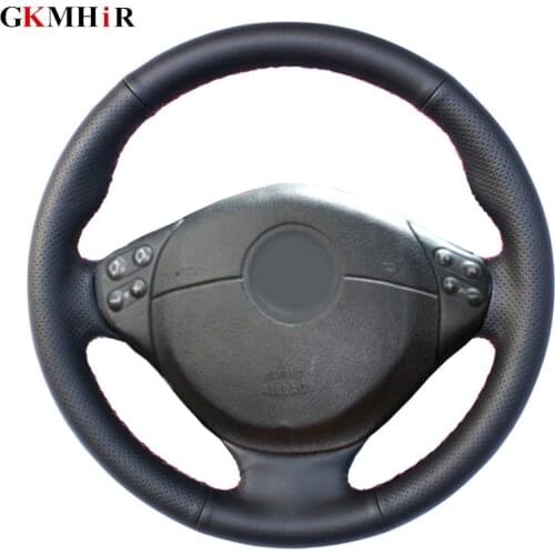 GKMHiR Hand-stitched Artificial Leather Black Steering Wheel Cover for BMW E39 5 Series E46 1999-2005 E36 E53 3 Series X5 Z3