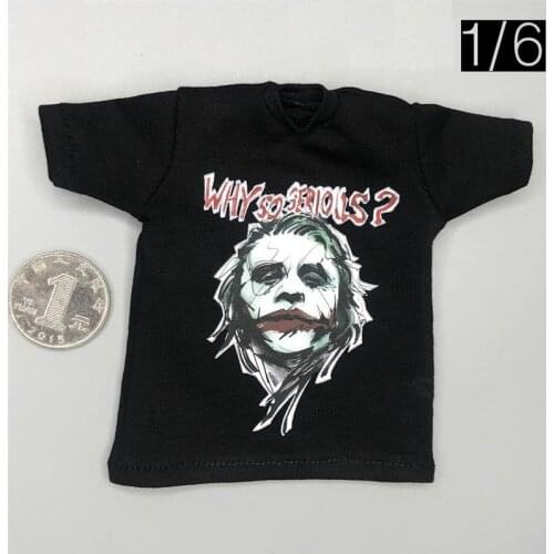 Best Sell Scale 1/12 CROWTOYS Fashion Black Short Sleeves Shirt For Usual 6 inch Doll Action Collectable