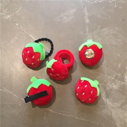 Mini strawberry 5CM plush doll , accessories plush doll , hair , head , hand plush toy decoration