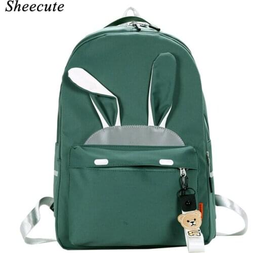 Fashion Backpacks Children School Bags Cute Cartoon Bunny Ears Kids Backpack Sweet Girls Bags Reflective Strip Travel Backpacks
