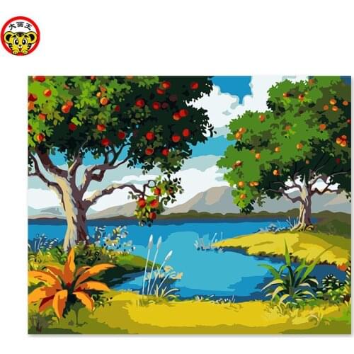 Painting by numbers art paint by number DIY adornment drawing room, living room, bedroom sofa background and waiting for the sea