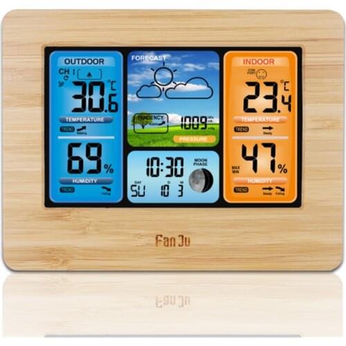 Desktop Clock Digital Weather Forecast Station Electronic Alarm Clock Calendar Thermometer Barometer Frost Wall Watch Home Decor