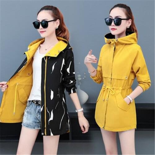 2020 New Casual Large Size Female Windbreaker Womens Spring Autumn Coats vintage Double-sided Short Trench Coat Outerwear B43