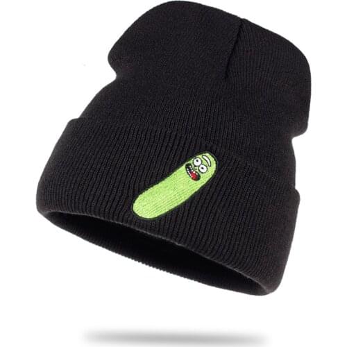 Beanies for Men and Women Solid Woolen Thickened Winter Womens Knit Cap Cartoon Bug Embroidery Hat Soft Casual Cap Bonnet
