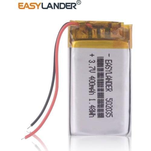 502035 3.7V 400mAh Rechargeable Li-Polymer Battery For mp3 mp4 mp5 toys DVR 052035 502035PL Mini 0801 Ambarella A2S60