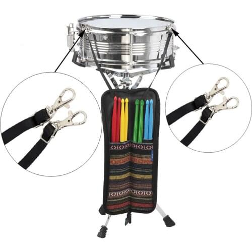 Portable Folk Style Knitted Drumsticks Storage Bag for Performance Percussion Drum Sticks Gig Bag Colorful Cotton Drum Stick Bag