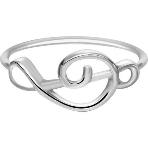 QIMING Gold fashion Ring Women Handmade Treble Above Knuckle Ring Delicate Dainty Minimalist Hipsterfor Girl Music Note Rings