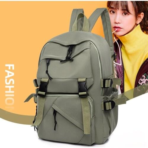 Womens Green Backpacks for Girls Student Waterproof Oxford School Bags Large Capacity Travel Rucksack Female Anti Theft Mochila