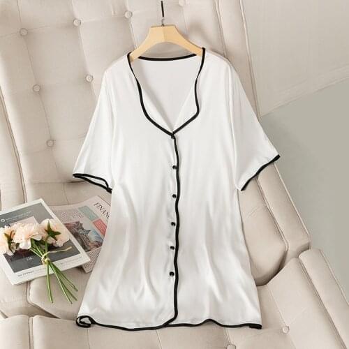 Silky Sleepshirt Sleep Gown Women Nightgown Satin Sleepwear Nightdress Wear Summer Nightwear Casual Lingerie Sexy Home Clothes