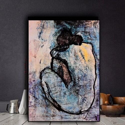 Maison Rouge Blue Nude by Pablo Picasso Canvas Paintings Posters and Prints Wall Art Picture for Living Room Home Decoration