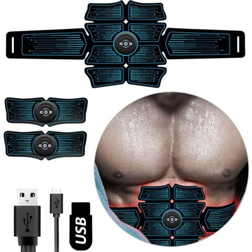 Sports Abdominal Muscle Stimulator Trainer Massage Abs Intelligent Fitness Equipment USB Gear Muscles Vibration At Home Gym Belt