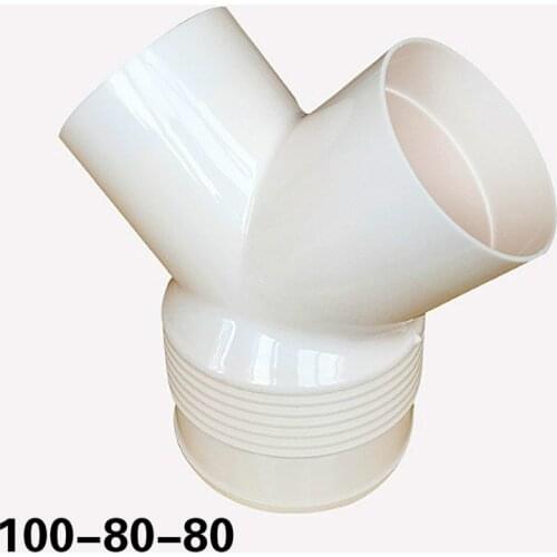 100-80-80mm Ducting Y Piece Reducer Splitter Piece Ventilation Duct Three Way Coupler 3 Ways Splitter for Ventilation Tube - ABS