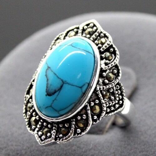 Unsex 25*20mm RARE NATURAL WHITE SHELL GEMS MARCASITE RING SIZE 7 8 9 10# Genuine Handmade Women Gift word 925