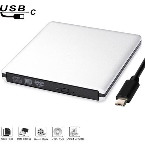 Deepfox External Slim USB 3.1 DVD Burner DVD-RW Type C CD RW Burner Drive Superdrive Portable for Apple MAC PC Laptop Notebook