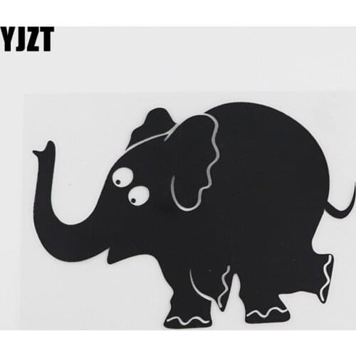 YJZT 13.6CMX9.2CM Lovely Circus Elephant Decal Vinyl Car Sticker Black/Silver 8A-0113