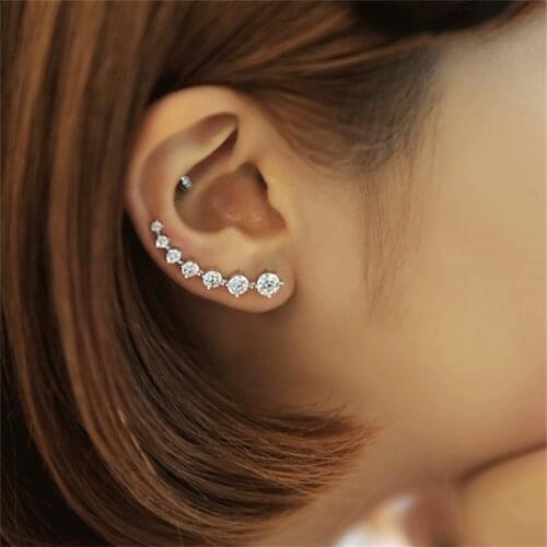 Prevent allergy 925 Sterling Silver Crystal Shiny Stud Earrings For Women Jewelry Pendientes Brincos eh746
