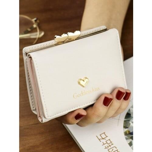 Womens Wallet Womens Short Student Wallet Multifunctional Folding Coin Bag