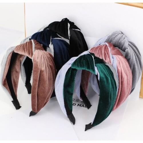 1pcs 2018 New Bohemian Winter Velvet Leather Headband Knotted Hairband Hair Accessories Wide Headband For Girls Make-up Wash