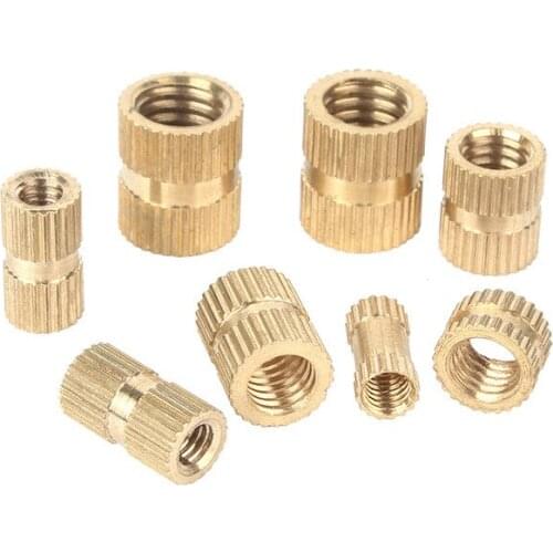 10PCS 8#-32*L=8/10/12--8mm（OD） UNC Braas insert nut Injection Molding Brass Knurled Thread Inserts Nuts