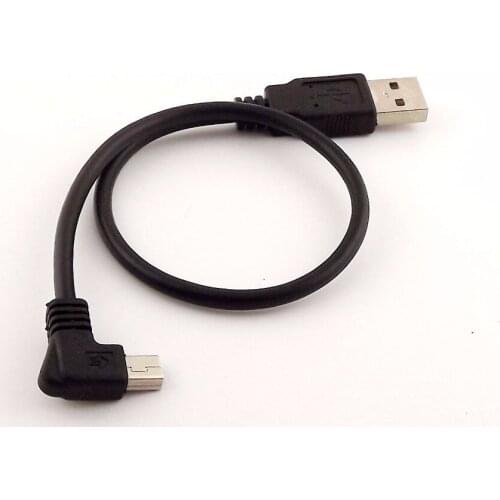 10pcs High Speed USB A Male to Mini 5 Pin Right Angled Male Data Charger Adapter Cable 30cm