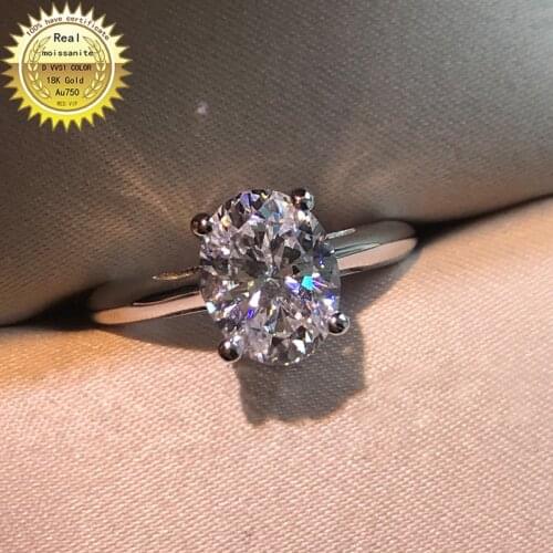18K goldr ring 3ct D VVS moissanite ring Engagement&Wedding Jewellery with certificate 024